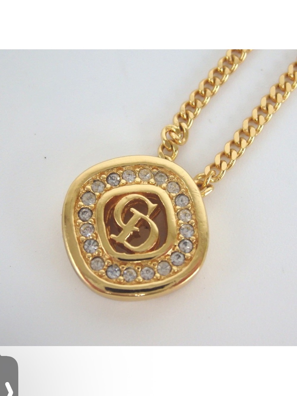 Christian Dior CD Unisex Gold Necklace
